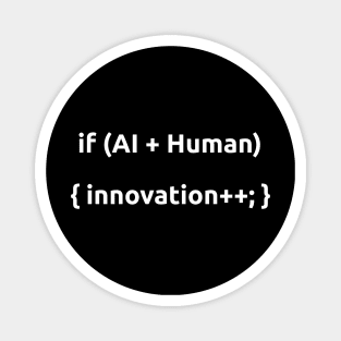 AI and human t shirt Magnet